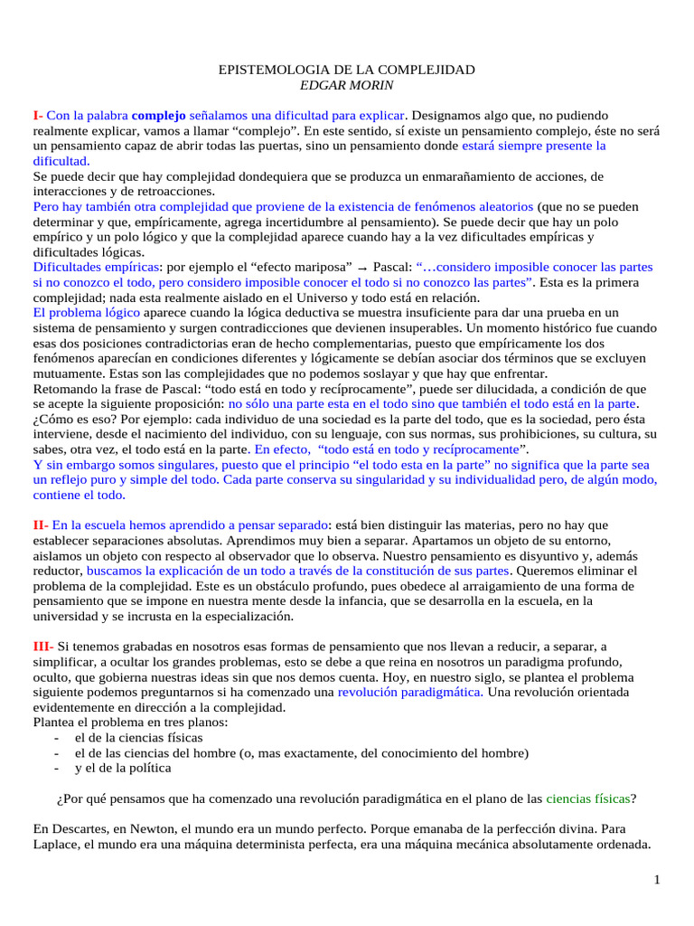 Paradigma - de - La - Complejidad - Edgar - Morin | PDF | Pensamiento ...