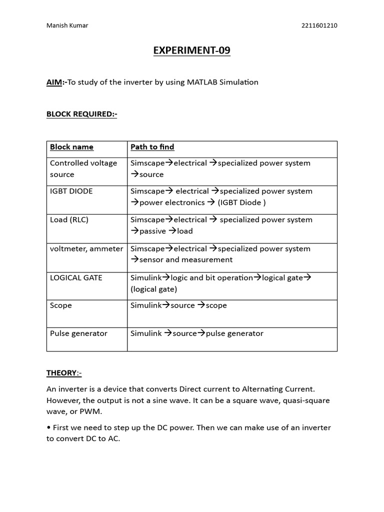Inverter and Chopper Study with MATLAB | PDF | Power Inverter | Direct ...
