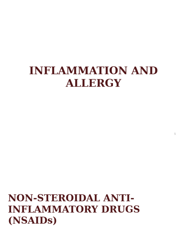 Anti-Inflammatory Drugs - Non-Steroidal Anti-Inflammatory Drugs | PDF ...