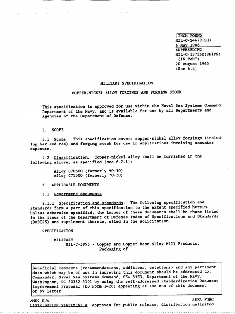 Mil C 24679 | PDF | Specification (Technical Standard) | Forging