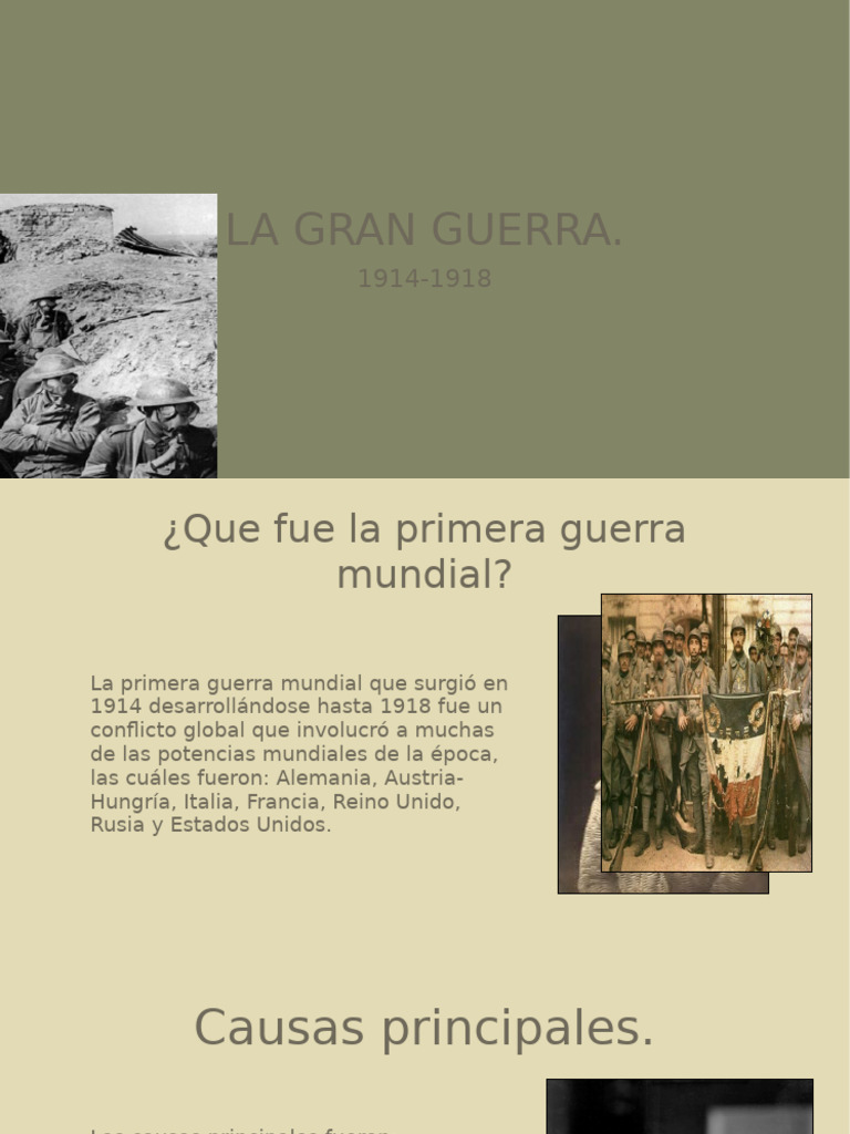 Causas y Consecuencias de la Primera Guerra Mundial | PDF