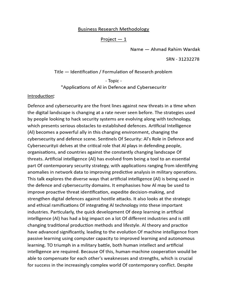 AI Applications in Defence & Cybersecurity | PDF | Computer Security ...