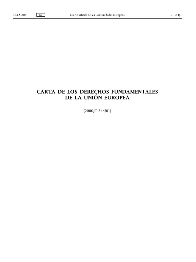 Carta de Los Derechos Fundamentales | PDF | Elecciones | Libertad