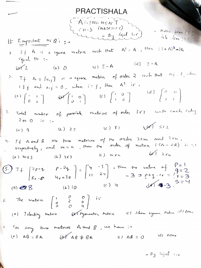 Mathematical Matrix Calculations | PDF