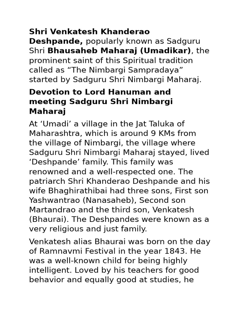 Bhausaheb Maharaj | PDF | Indian Religions | Indian Philosophy