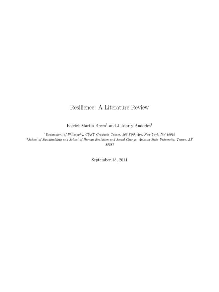 Resilience Theory and Applications Review | PDF | Ecological Resilience ...
