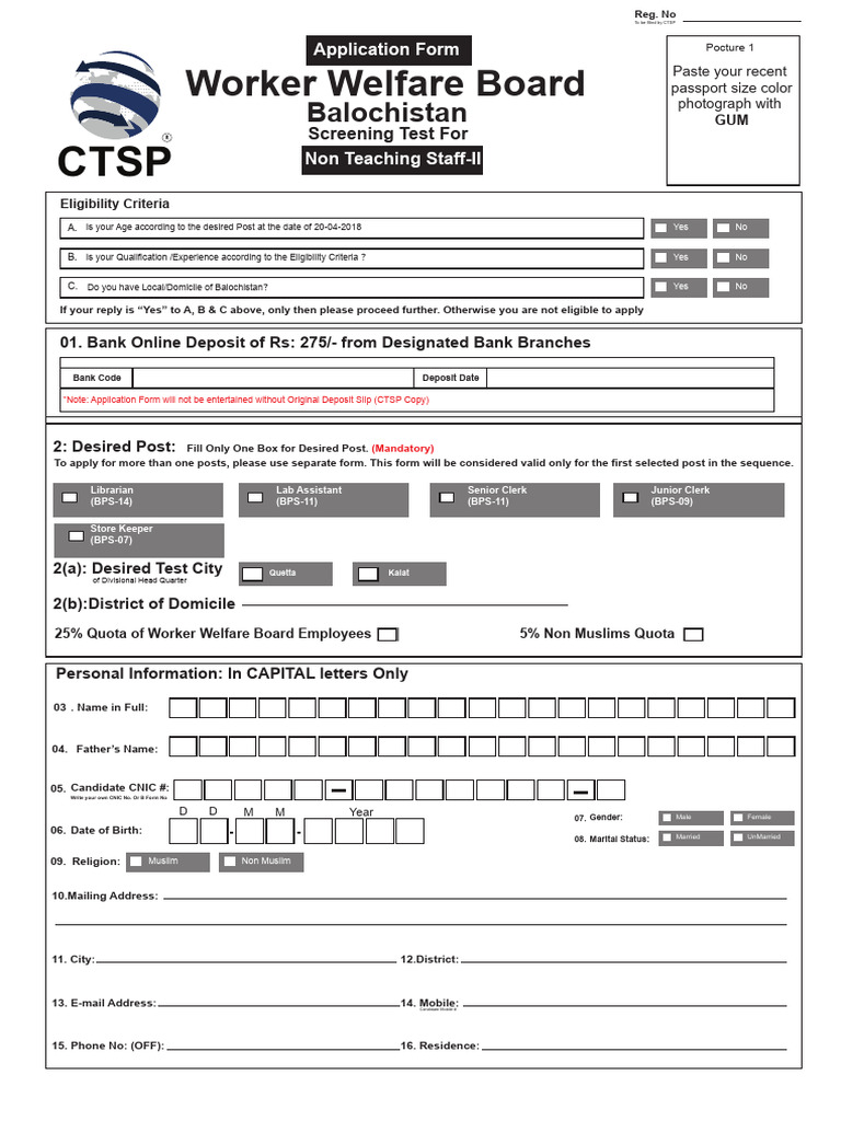 CTSP Application for Worker Welfare Board | PDF | Government And Personhood