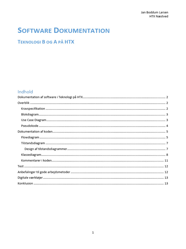 Dokumentation Af Software I Teknologi | PDF