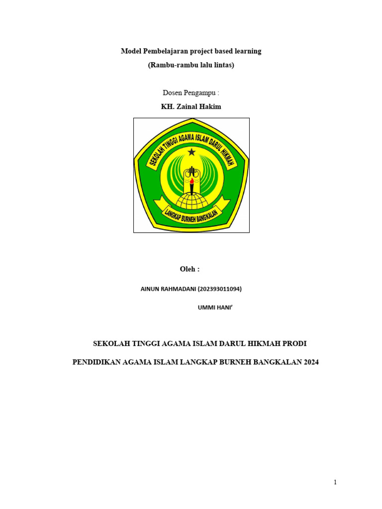 Model Pembelajaran Project Based Learning | PDF