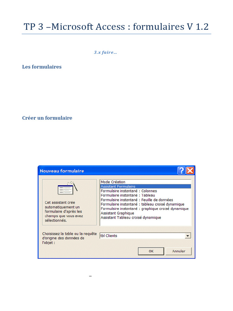 Création et gestion de formulaires Access | PDF | Bouton (informatique ...