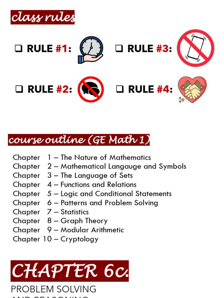 GE Math 1 Course Outline and Strategies | PDF | Mathematics | Cognition