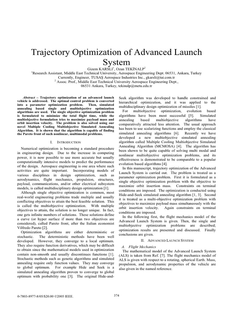 Trajectory Optimization of Advanced Laun | PDF | Mathematical Optimization