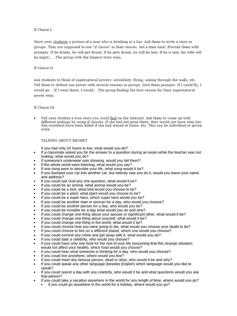 If Clause I | PDF | Social Science | Language Arts & Discipline