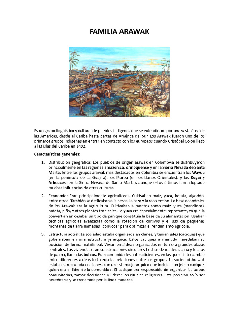 Características de la familia Arawak | PDF | Rituales