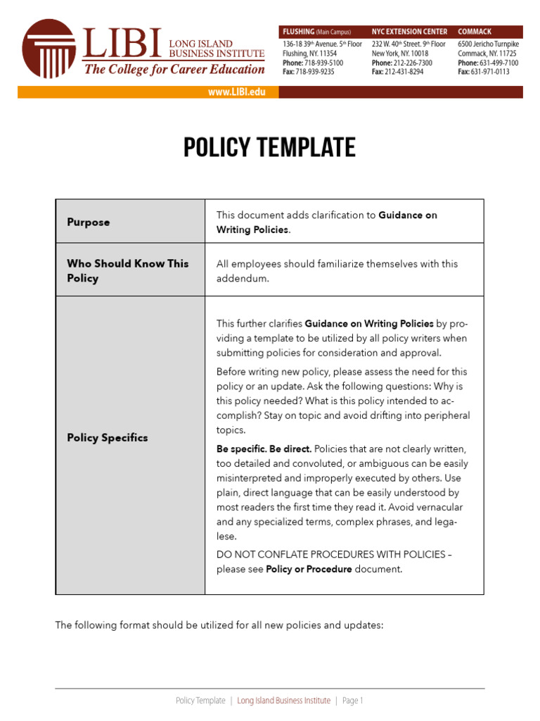 Policy Template Revised | PDF | Regulatory Compliance | Policy