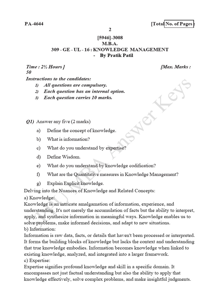 Understanding Knowledge Management Concepts | PDF | Knowledge ...