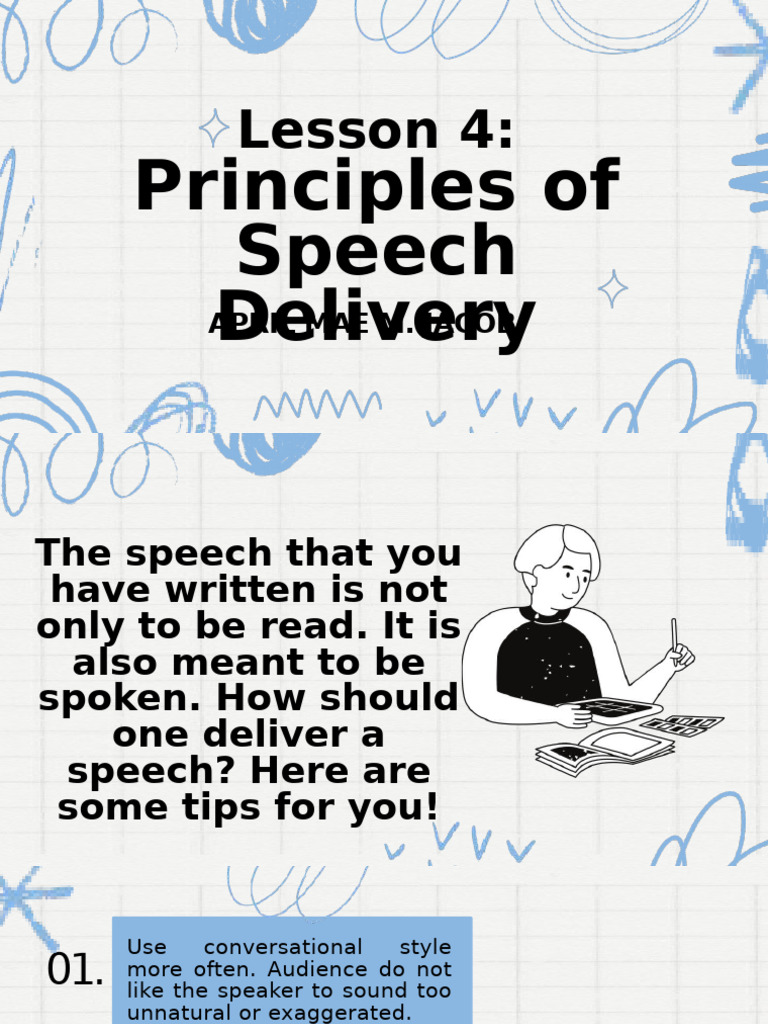 Lesson 4 Principles of Speech Delivery | PDF | Language Arts & Discipline