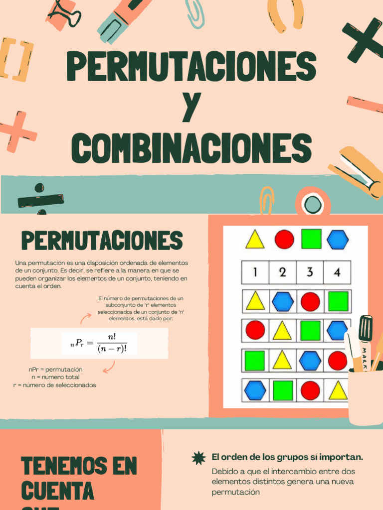 Permutaciones y Combinaciones Explicadas | PDF | Permutación | Matemáticas