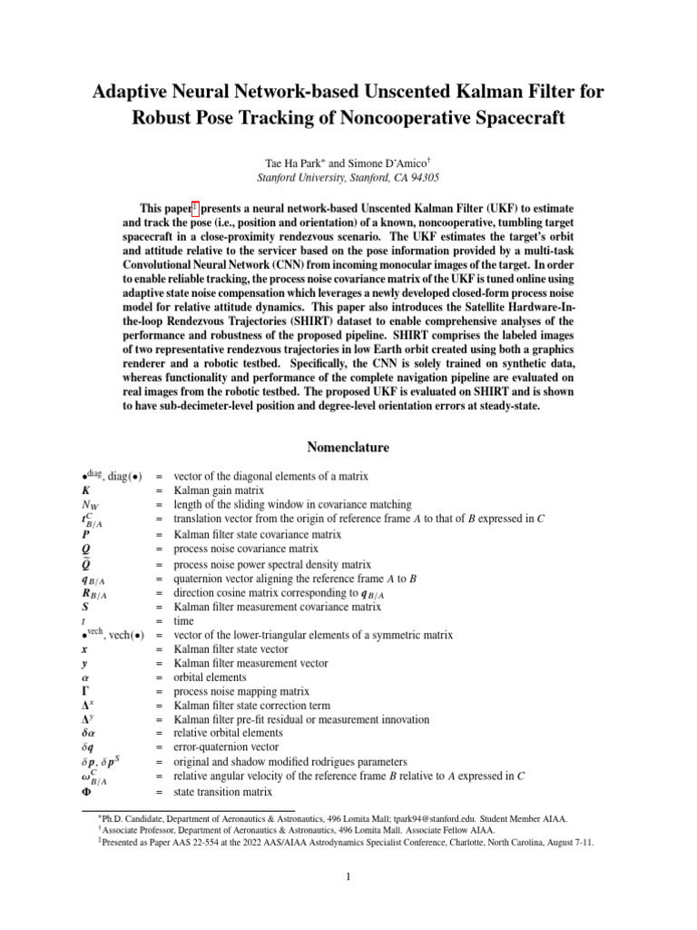 Park 2023 | PDF | Kalman Filter | Matrix (Mathematics)