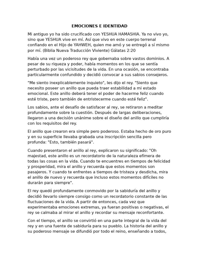 Emociones y su Impacto en la Identidad | PDF | Las emociones ...
