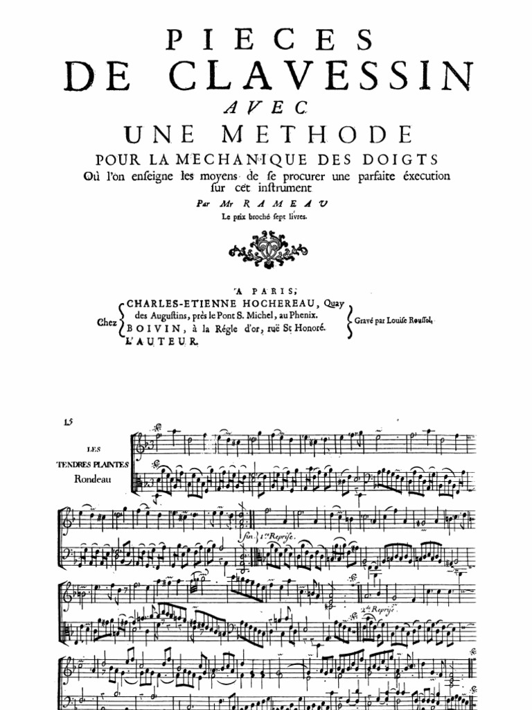 Rameau - Pieces de Clavecin (1724) | PDF