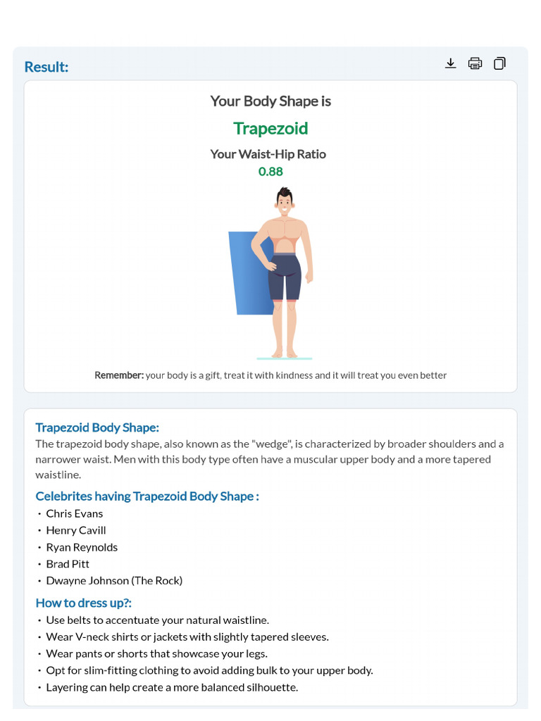 Body Shape Calculator Result | PDF | Finance & Money Management | Computers