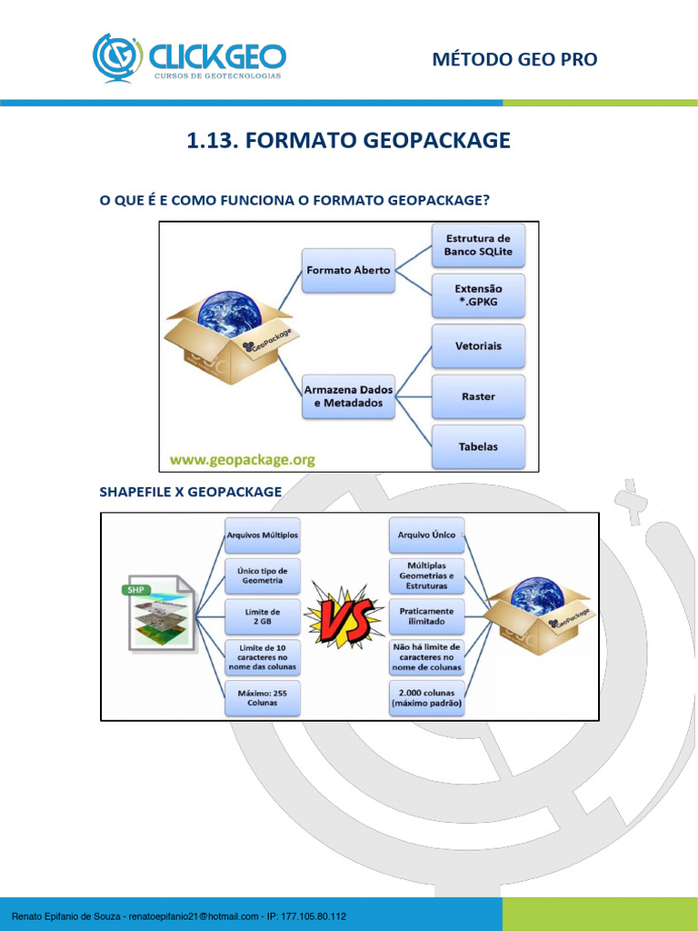 Geopackage vs Shapefile: Diferenças e Limitações | PDF