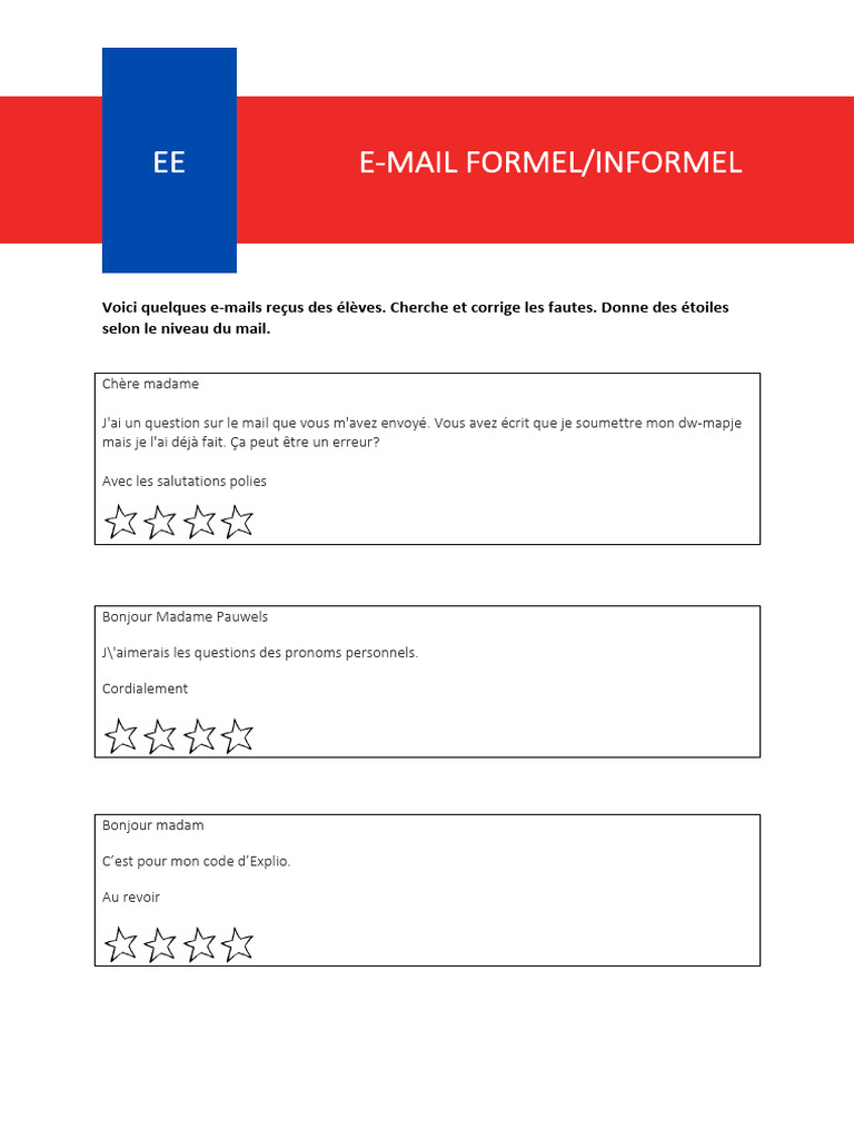 Corriger des mails informels en français | PDF | Arts du langage et ...