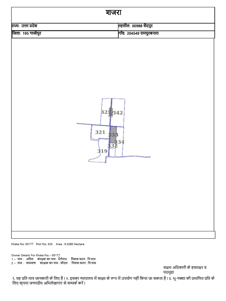 village - 204549 रामपुरबन्तरा - plot - no - 333 | PDF