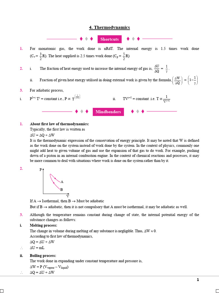 Thermodynamics: Work and Heat in Gases | PDF | Heat | Physical Chemistry