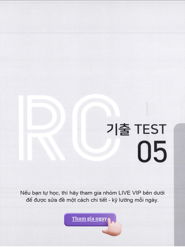 TEST 5 RC (1) - Đã Xong Part 5 - 102 | PDF