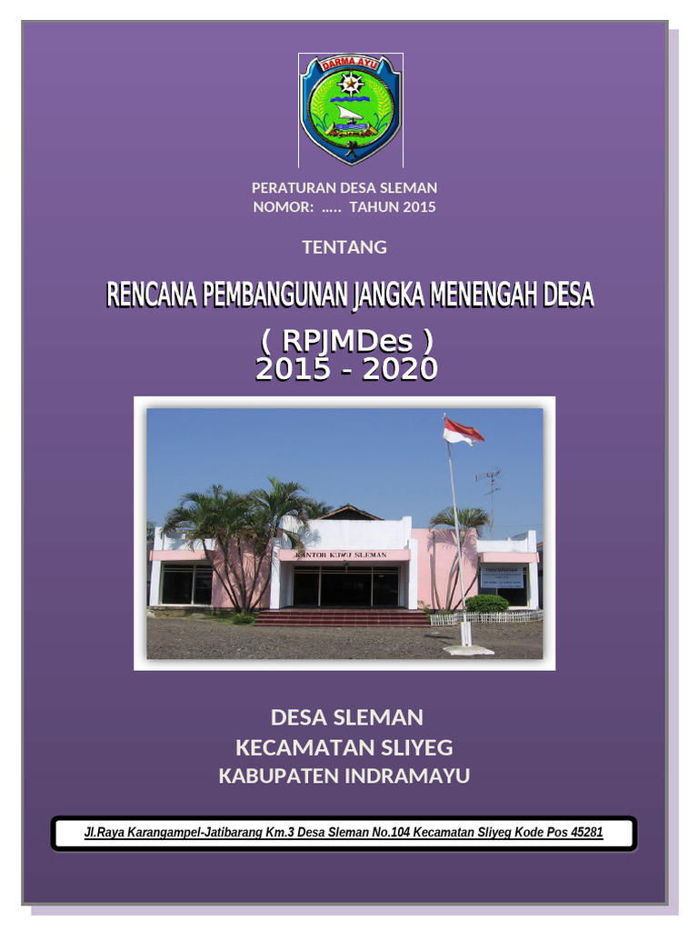 Cover Rpjmdes 2015 | PDF | Memasak, Makanan, & Anggur | Griya & Taman