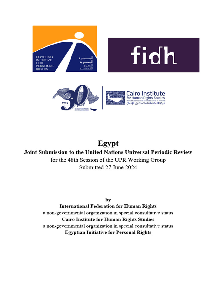 Joint Submission To The United Nations Universal Periodic Review Egypt ...