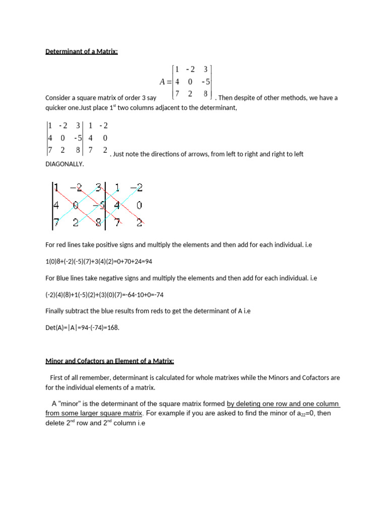 How to Calculate Matrix Determinants | PDF | Teaching Methods ...