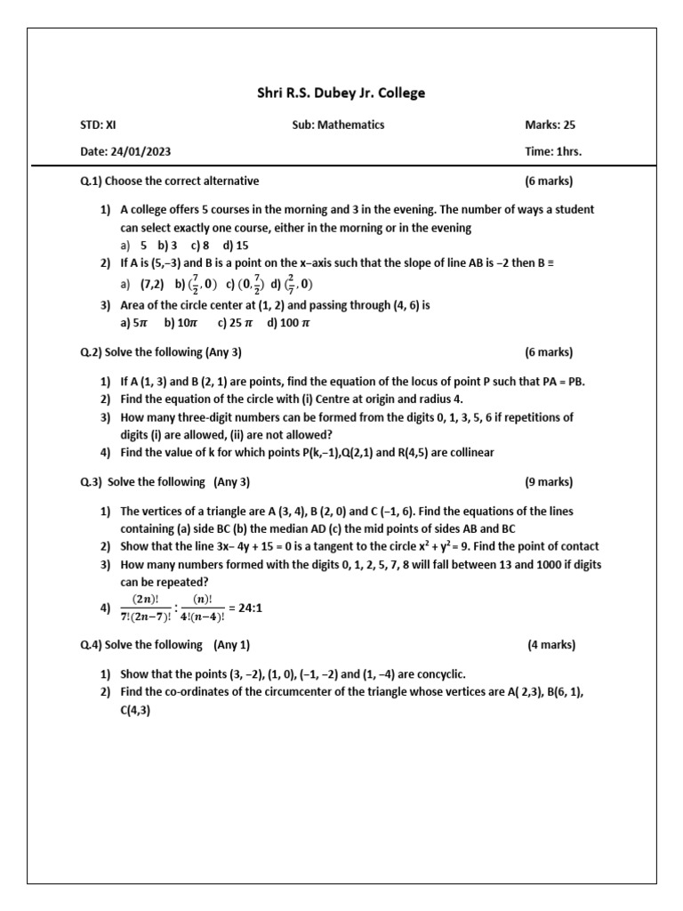 2nd Unit Maths | PDF