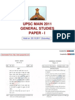 UPSC Mains 2011 General Studies Paper 1 Www.upscportal