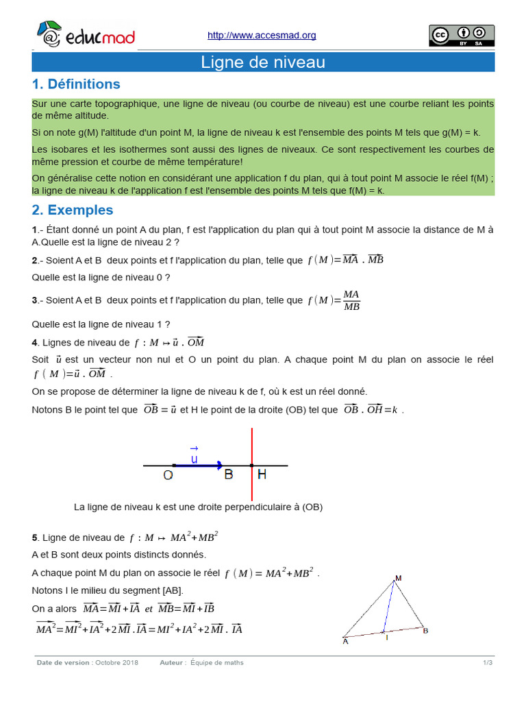 Lignes de Niveau en Mathématiques PDF Mathématiques Géométrie — free download