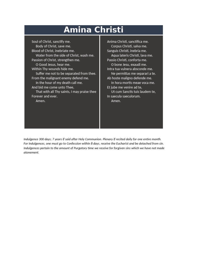 Amina Christi: Prayer and Indulgences | PDF | Religion & Spirituality