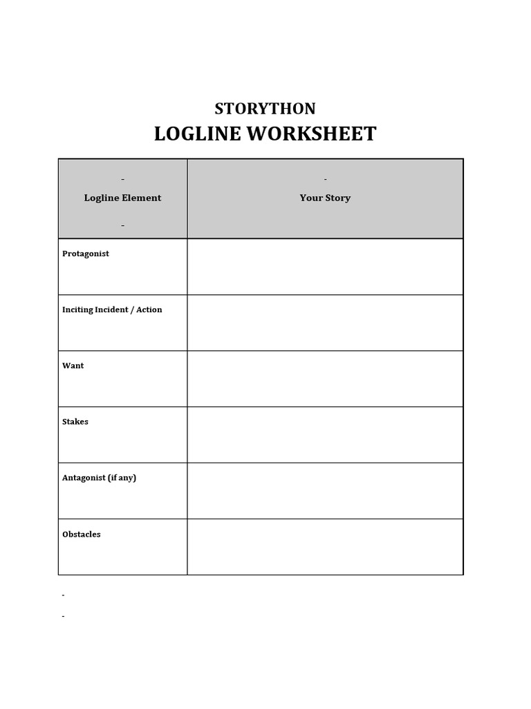 Logline Creation Guide | PDF