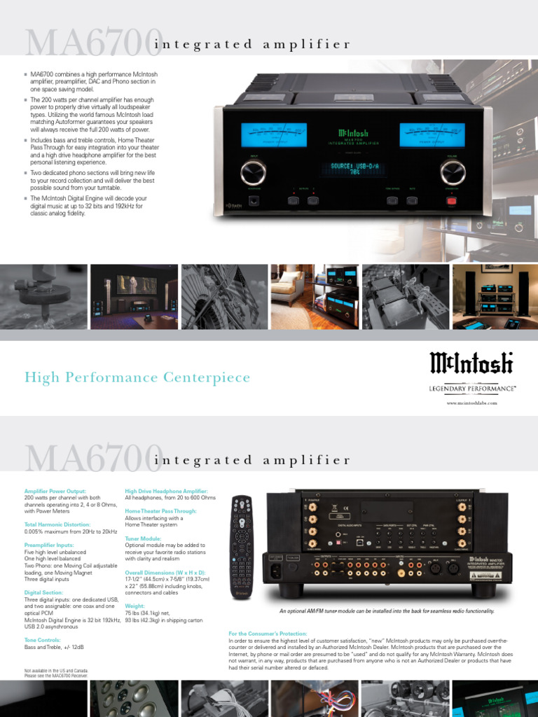 MA6700 Brochure 35101100 | PDF | Loudspeaker | Amplifier