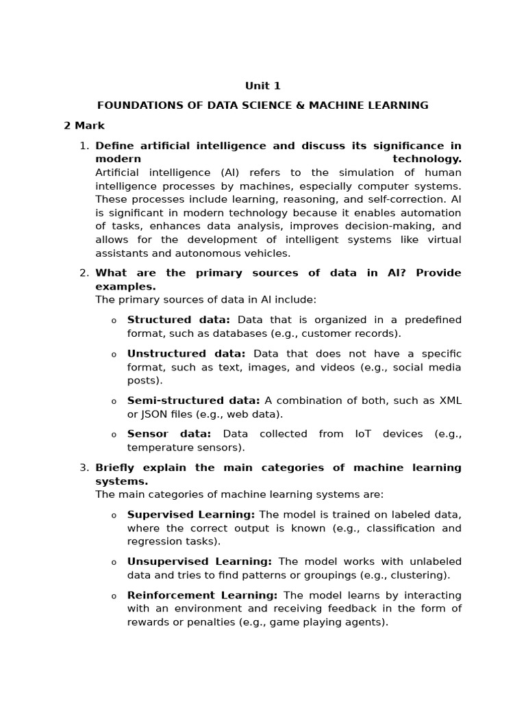 Foundations of AI and Machine Learning | PDF | Machine Learning ...