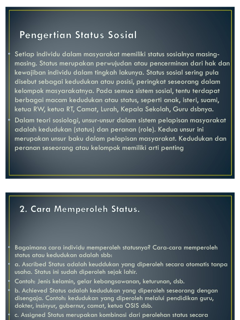 Pengertian Status Sosial PDF