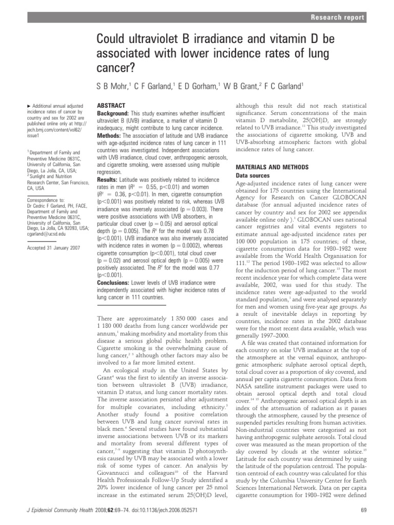 Publication E1 | PDF | Vitamin D | Cancer