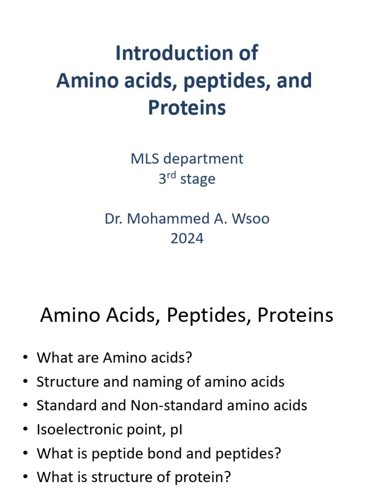 Amino Acids and Proteins 2024 | PDF | Amino Acid | Protein Structure