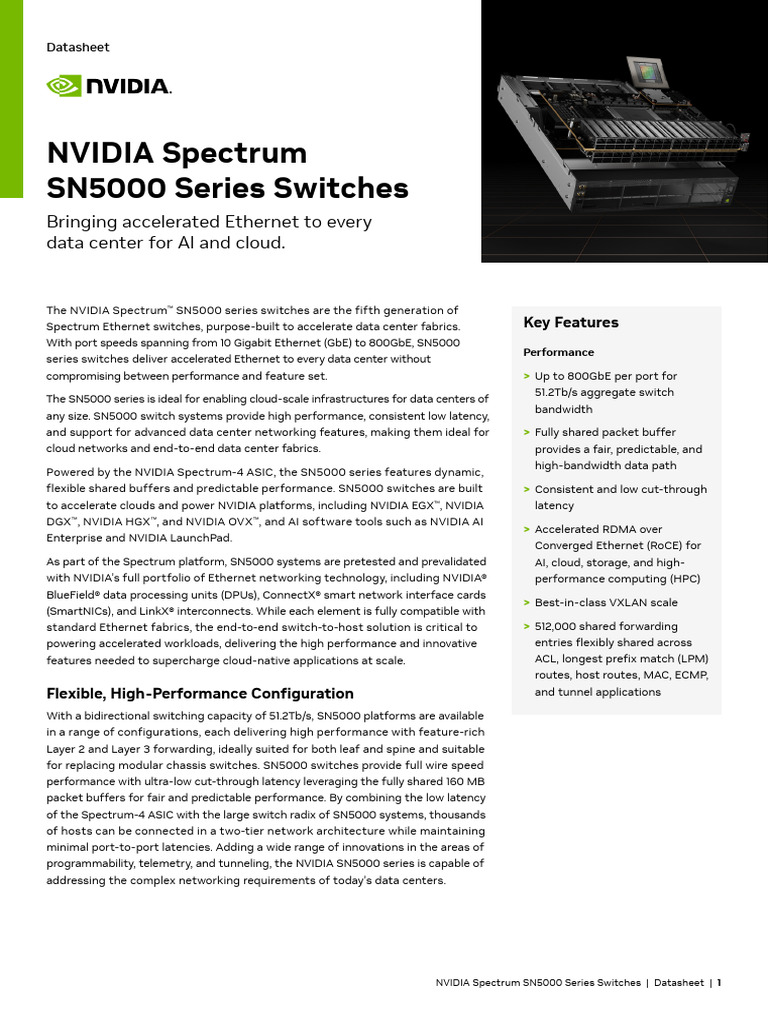 sn5600 Datasheet A4 | PDF | Computer Network | Network Switch