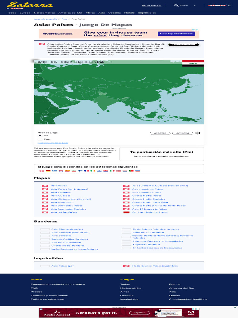 Asia Pa ses Juego de Mapas - 1