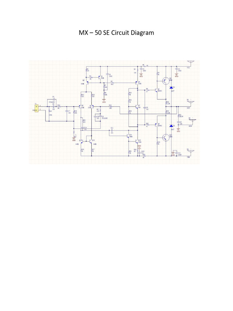 MX - 50SE DIY 100X2 W Power Amplifier KIT Circuit Diagram | PDF