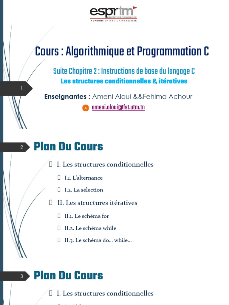 Structures conditionnelles et itératives en C | PDF | Structure de ...