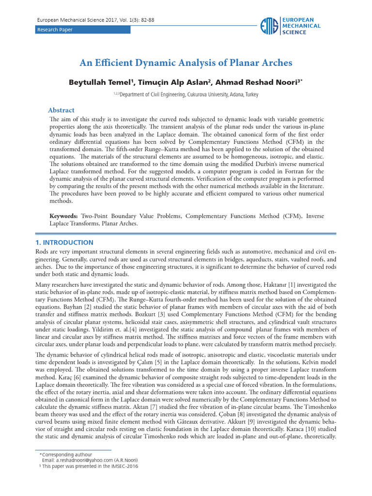An Efficient Dynamic Analysis of Planar | PDF | Laplace Transform ...