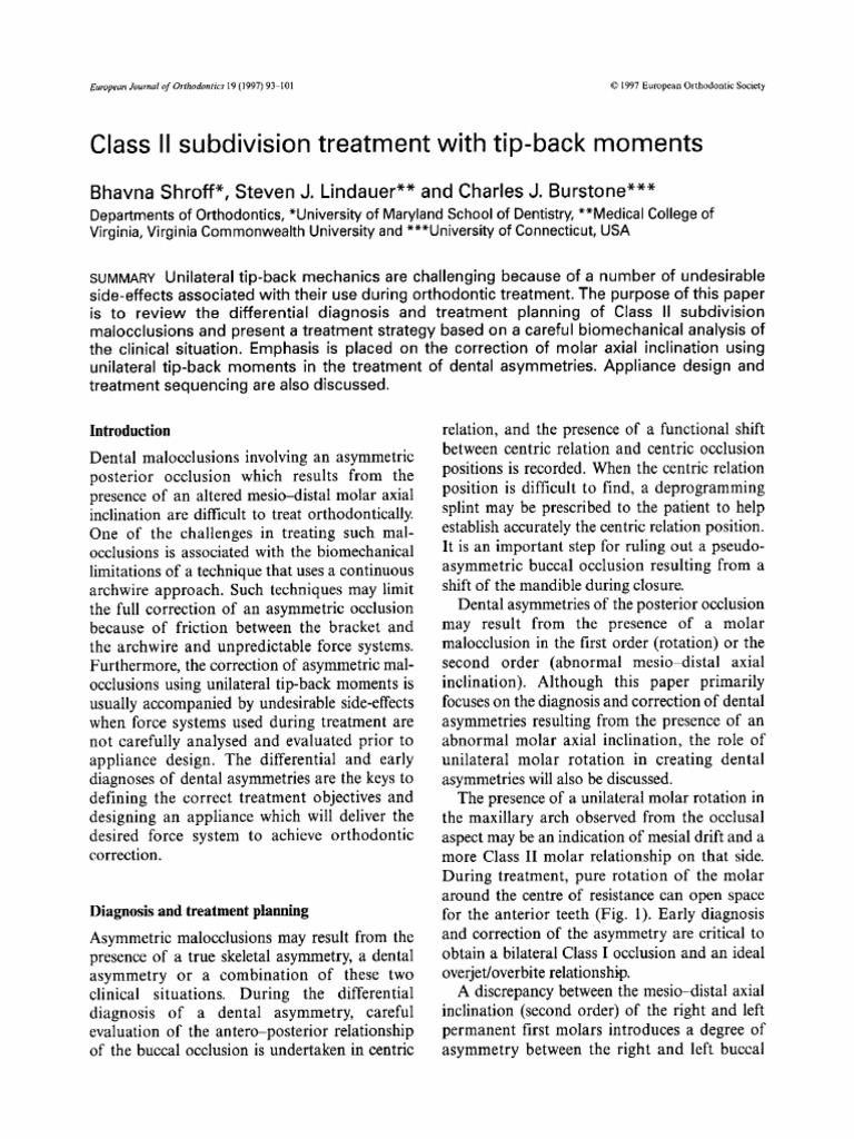 Class II Treatment with Tip-Back Mechanics | PDF | Orthodontics | Dentistry